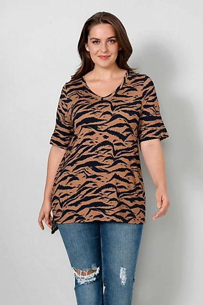 Sara Lindholm Strickpullover T-Shirt A-Line Alloverdruck V-Ausschnitt Halba günstig online kaufen