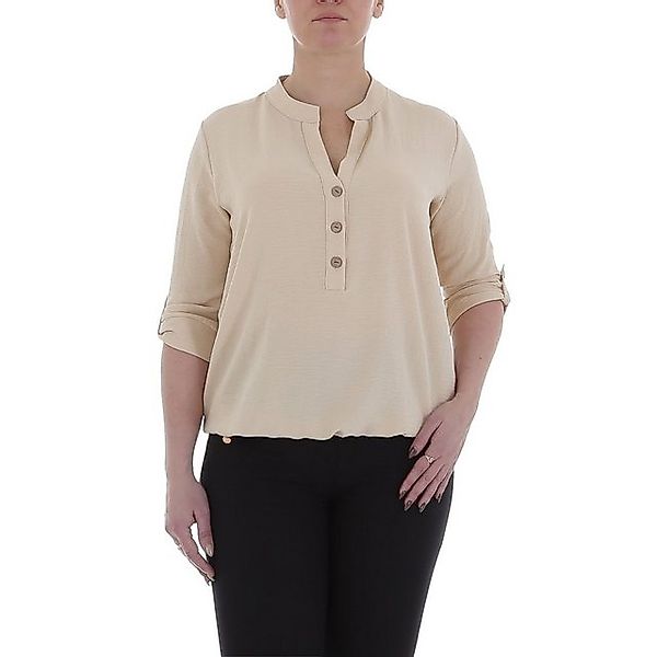 Ital-Design Crinklebluse Damen Elegant (85915889) Bluse in Beige günstig online kaufen