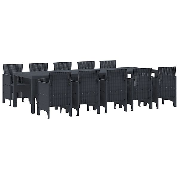 vidaXL 11-Teiliges Garten Essset Anthrazit Poly-Rattan 3378752 günstig online kaufen
