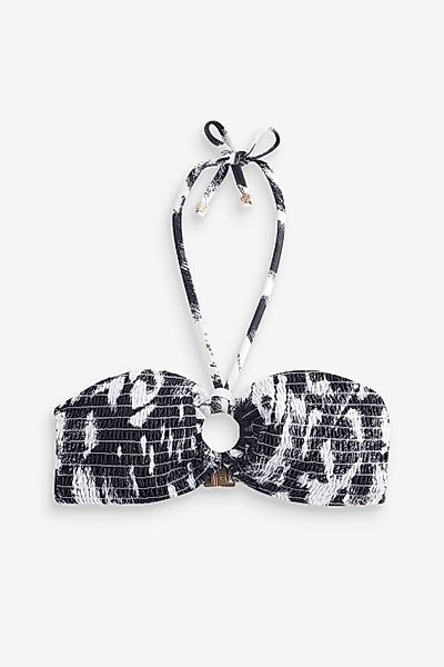 Next Bandeau-Bikini-Top Gesmoktes Bandeau-Bikinioberteil mit Ringdetail günstig online kaufen