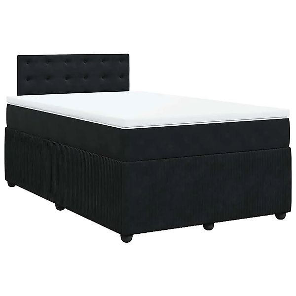 vidaXL Boxspringbett mit Matratze Schwarz 120x200 cm Samt 3287724 günstig online kaufen