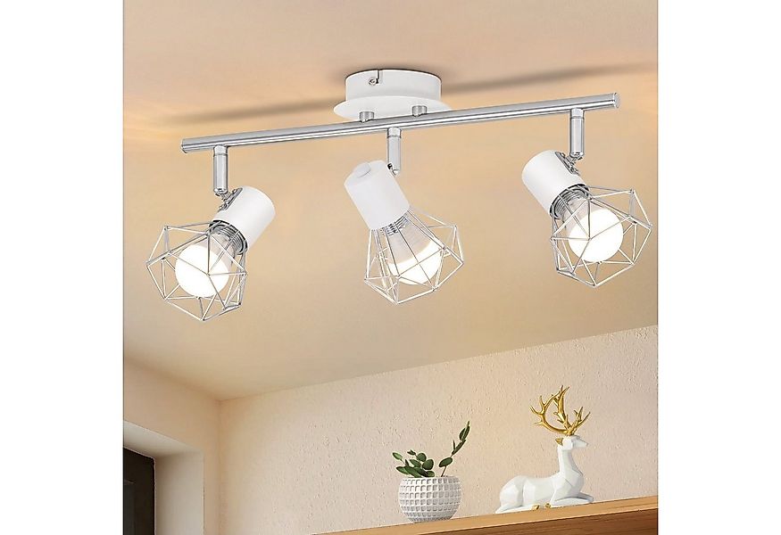 ZMH Deckenleuchten 3/4 Flammig Deckenspots - Weiß/Schwarz Retro Schwenkbar günstig online kaufen