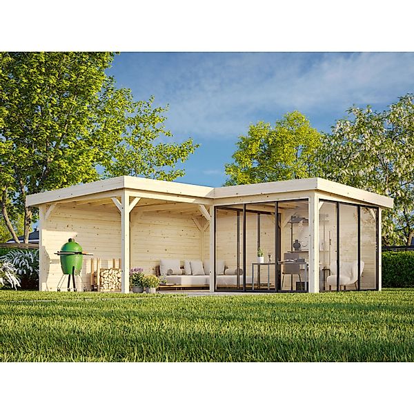 Palmako Pavillon Lenna Set 412 Slide 588 x 588 cm Lackiert Weiß FSC® günstig online kaufen