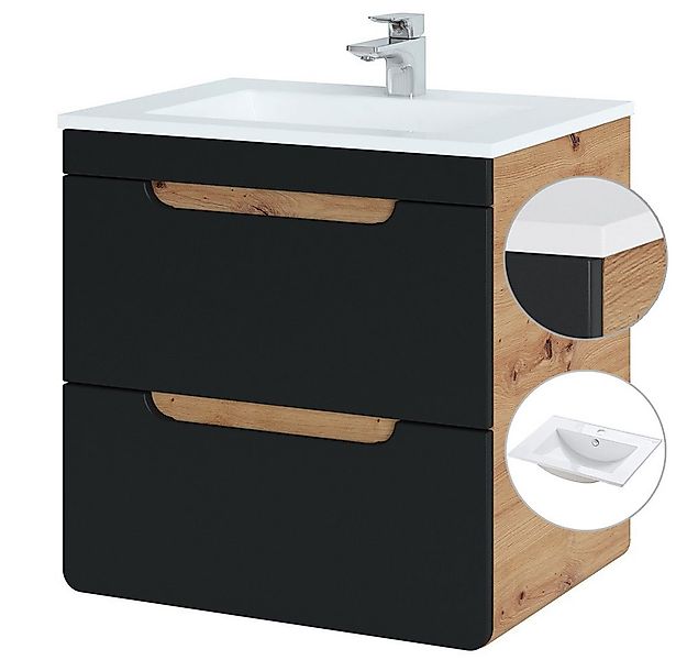 Lomadox Waschtisch NEW-LUTON, Wotan Eiche Nb. 61/60,8/46 cm günstig online kaufen