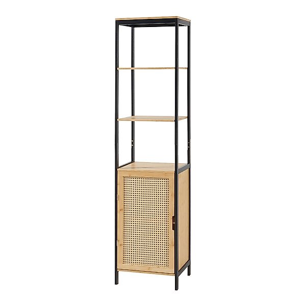 en.casa Badregal, »Tervola« Hochschrank 172x40x35cm Bambus/Rattanoptik günstig online kaufen
