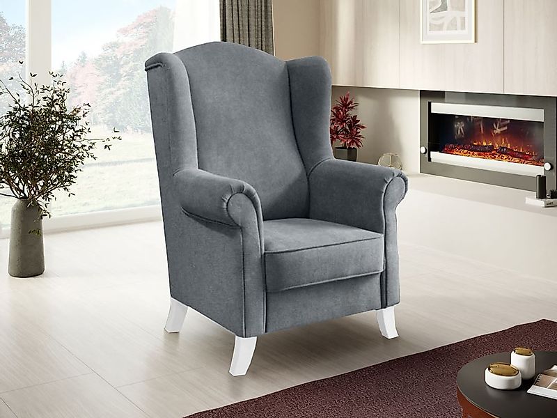 Beautysofa Ohrensessel Sessel Wohnzimmersessel Fernsehsessel LEONARDO günstig online kaufen
