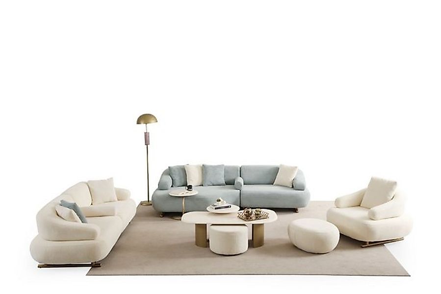 Nobelaa Sofa Sitzgruppe/Sofa Set - Wohnzimmergarnitur "Redbud" 3+2+1 - Beig günstig online kaufen