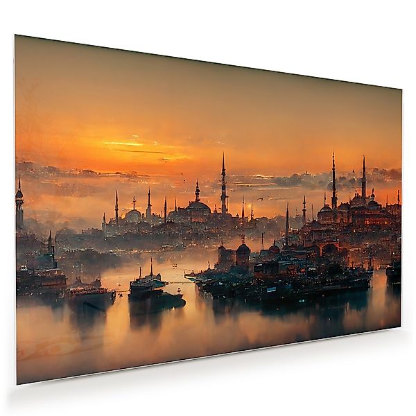 Primedeco Glasbild Wandbild Panorama Istanbul, Sunset günstig online kaufen