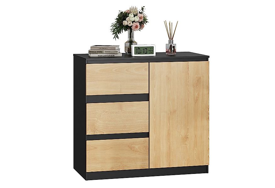 WLIVE Sideboard Kommode, Breite 80 cm, Sideboard mit 3 Schubladen & 1 Tür, günstig online kaufen