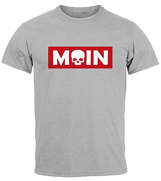Neverless Print-Shirt Herren T-Shirt Schriftzug Moin günstig online kaufen