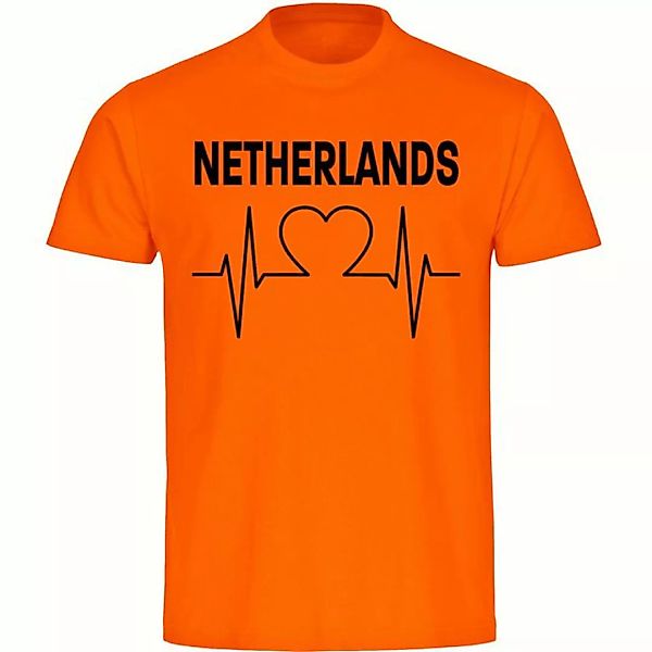 multifanshop T-Shirt Herren Netherlands - Herzschlag - Männer günstig online kaufen