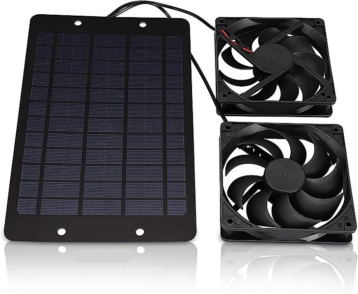 BlingBin Wandventilator Solarpanel Abluftventilator, Dual Fan günstig online kaufen