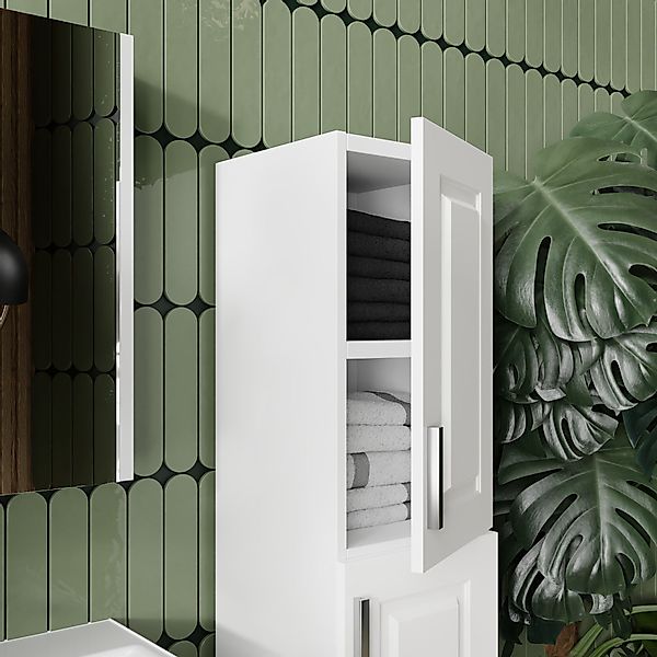 Karen Hochschrank Hochschrank Arin Weiß Landhaus-Stil günstig online kaufen