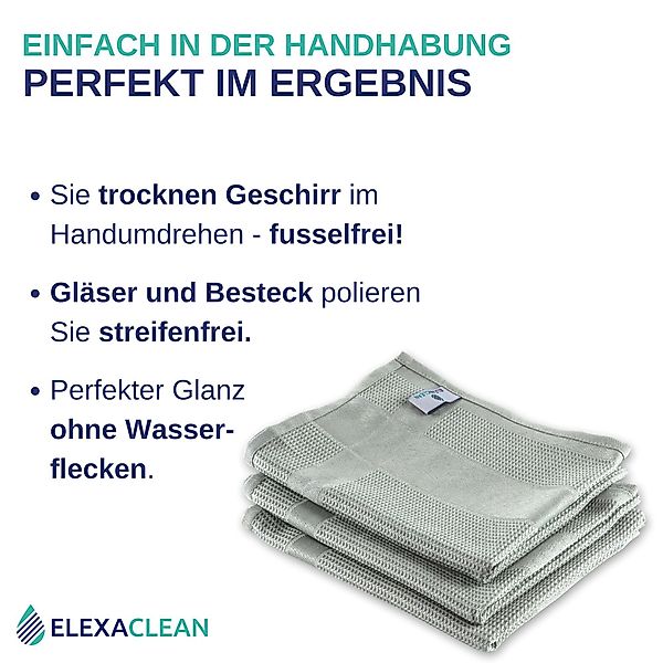 ELEXACLEAN Geschirrtuch Küchentücher Mikrofaser Poliertücher, (Set, günstig online kaufen