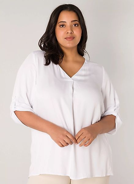 Base Level Curvy Shirtbluse "Yanina", mit V-Ausschnitt günstig online kaufen