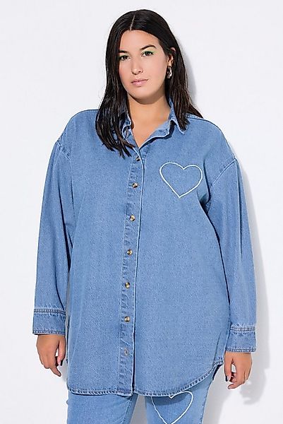 Studio Untold Hemdbluse Jeanshemd oversized Heart-Stickerei günstig online kaufen