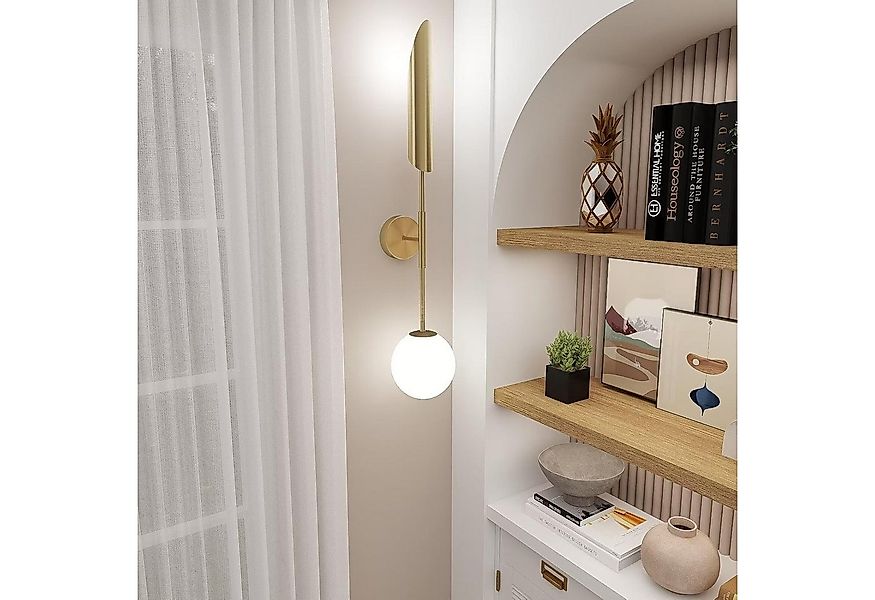 Vivitar LED Wandleuchte Gold Metall & Glas – Retro Design mit kalt/warm/neu günstig online kaufen