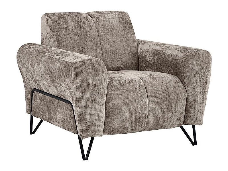 Beautysofa Sessel mit Metallbeine in schwarzer günstig online kaufen