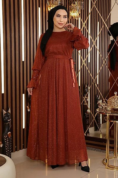 MODAMİHRAM Abendkleid ElbiseStein Detail Glitzer Chiffon Abendkleid günstig online kaufen