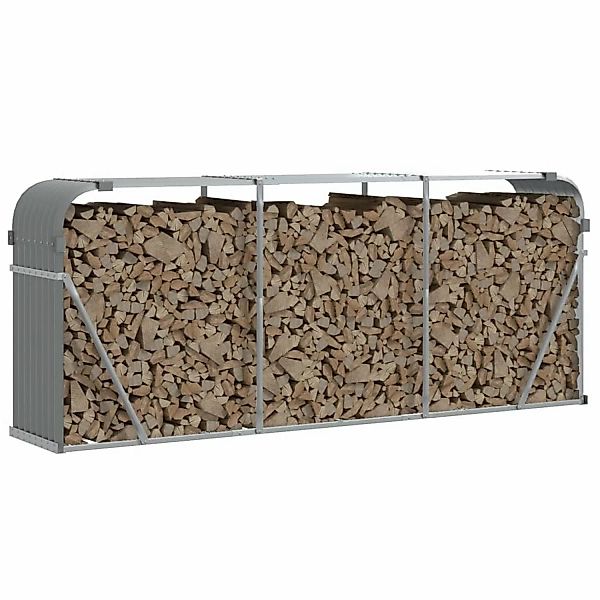 vidaXL Kaminholzunterstand Hellgrau 234x45x100 cm Verzinkter Stahl günstig online kaufen
