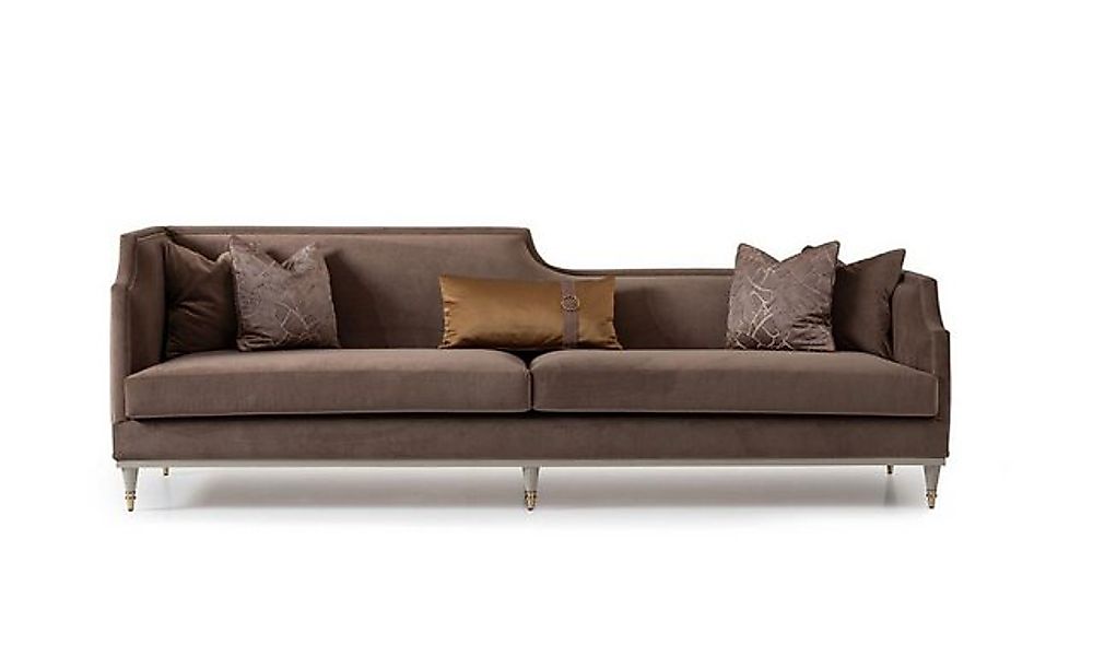 Xlmoebel Sofa Vier-Sitzer-Sofaset mit Couchtisch aus Stoff in Braun., Herge günstig online kaufen