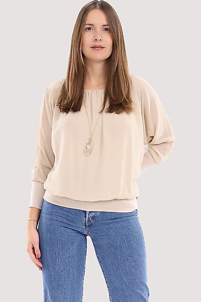 malito more than fashion Chiffonbluse 1133 Bluse mit Fledermausärmeln Einhe günstig online kaufen