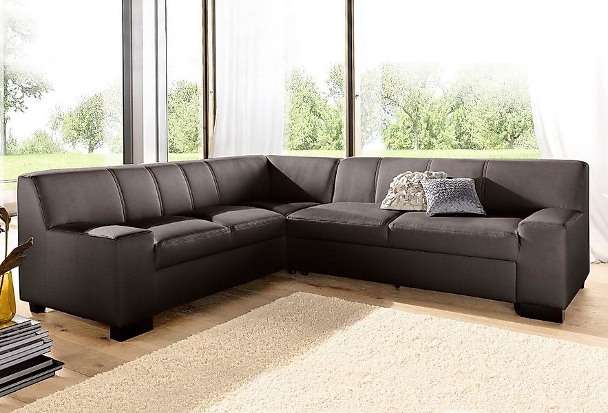 DOMO collection Ecksofa Norma Top, elegant und modern, flache Armlehnen, L- günstig online kaufen