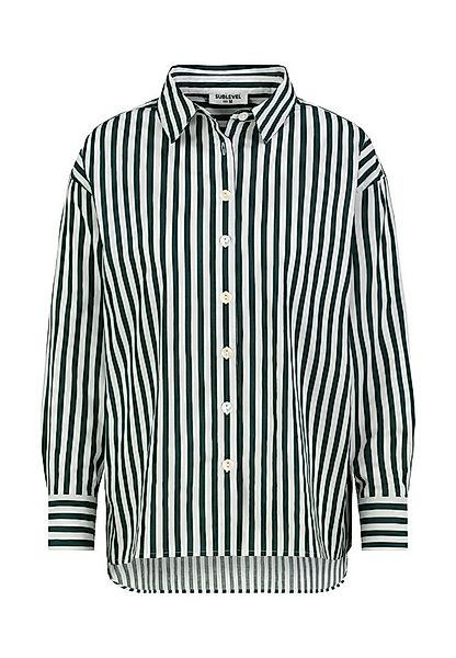 SUBLEVEL Langarmbluse Damen Bluse gestreift Hemdbluse, überschnittene Schul günstig online kaufen