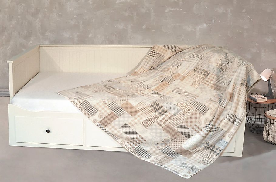 KiNZLER Wohndecke "Kaschmirtouch" elegantes Allover-Design, Kuscheldecke, b günstig online kaufen