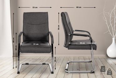 TPFLiving Besucherstuhl Haarlem (Freischwinger mit Polsterung günstig online kaufen