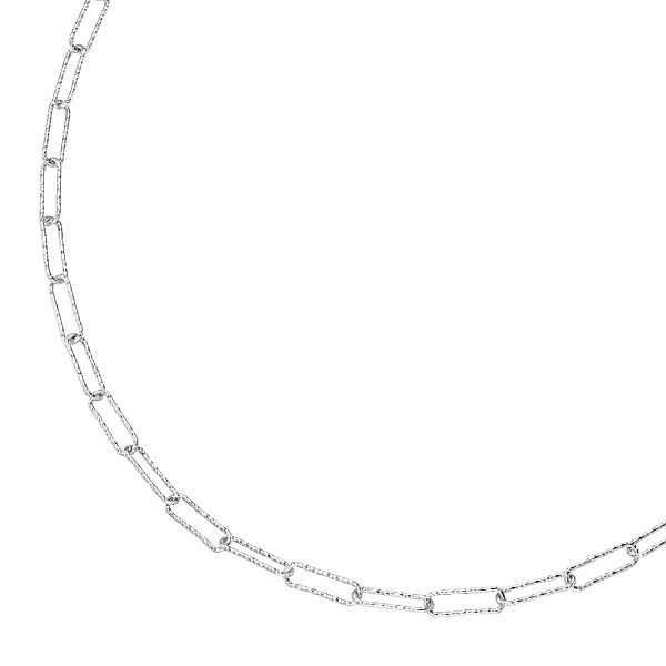 Smart Jewel Collier "längliche ovale Glieder diamantiert, Silber 925" günstig online kaufen
