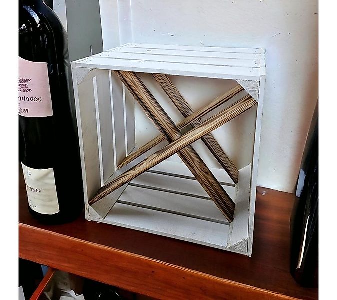 Teramico Weinregal Weinregal Holz Weinkiste 40x30x40cm "16"er Weiß, Weinkis günstig online kaufen