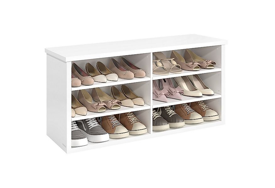 VASAGLE Schuhbank, Sitzbank mit Stauraum, Schuhregal 6 Fächer, verstellbare günstig online kaufen