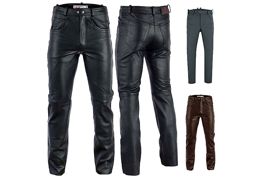 RadMasters Lederhose GW870 Lederjeans Lederhose Büffelleder Schwarz und Bra günstig online kaufen