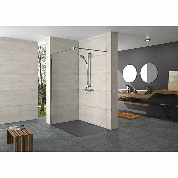 Hüppe Seitenwand Design Pure Alleinsteh. BxH 140 x 200 cm Quer 8 mm Silber günstig online kaufen