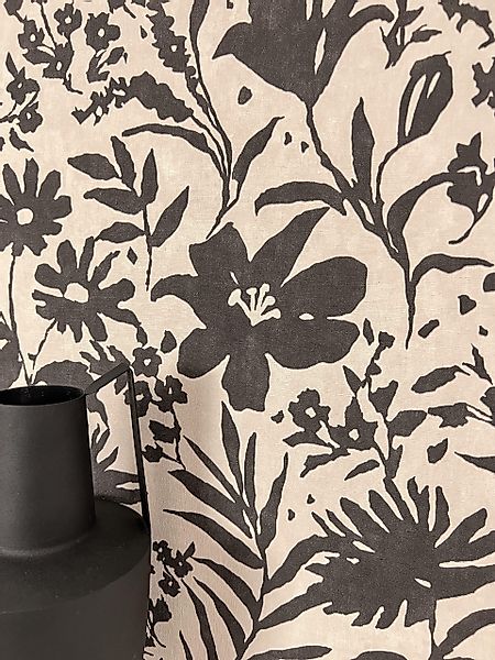 Newroom Vliestapete, Schwarz Tapete Floral Blumen günstig online kaufen
