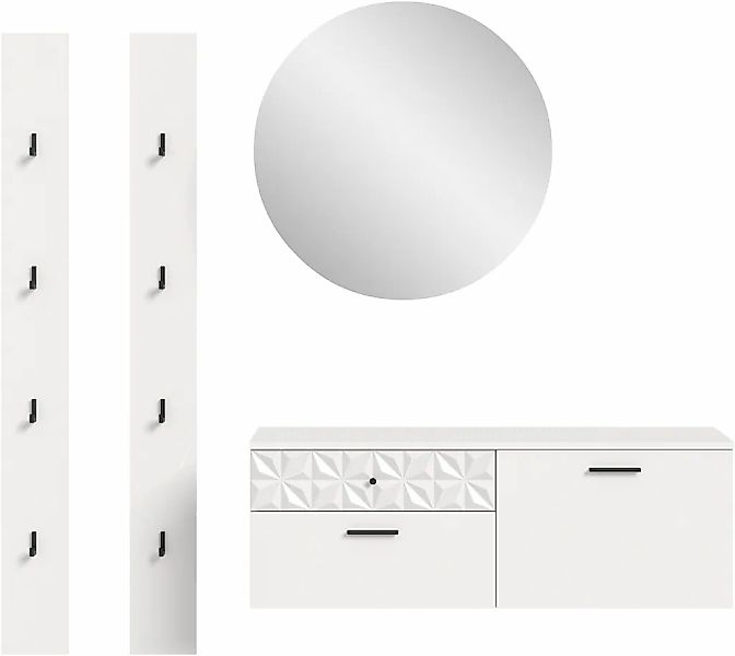 INOSIGN Garderoben-Set "VICENZA, 4-tlg., mit foraler Ornamentabsetzung in d günstig online kaufen