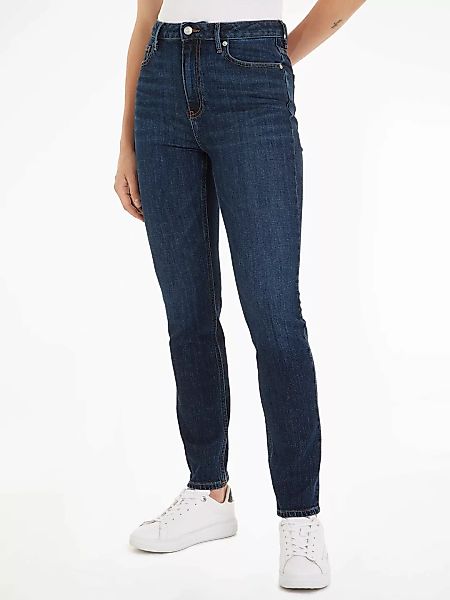 Tommy Hilfiger Slim-fit-Jeans SLIM CIGARETTE HW A DARK BLUE mit Tommy Hilfi günstig online kaufen