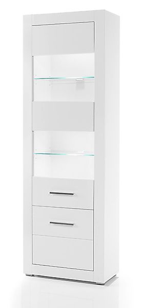 Furn.Design Stauraumvitrine Carrara (Standvitrine in weiß, günstig online kaufen