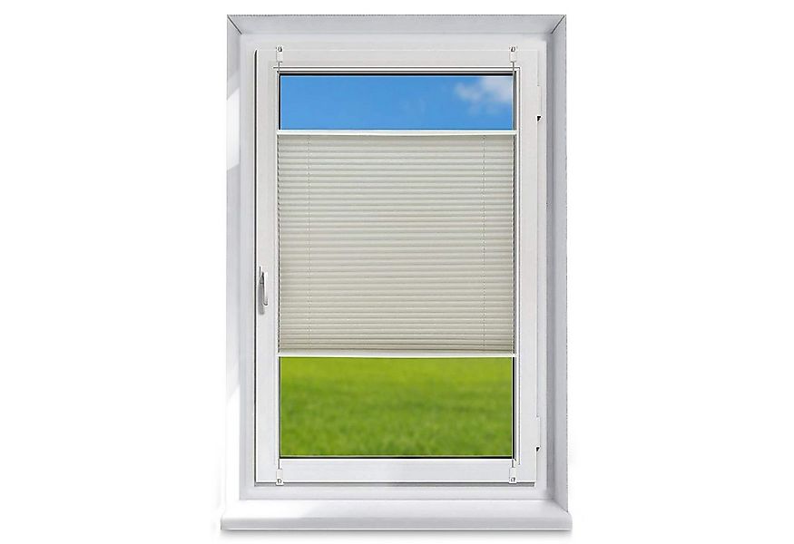 OUBO Plissee mit Klemmträger Sonnenschutz und Sichtschutz lichtdurchlässig günstig online kaufen