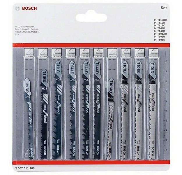 BOSCH Stichsägeblatt Stichsägeblatt-Set Wood, 10-teilig 2607011169 günstig online kaufen
