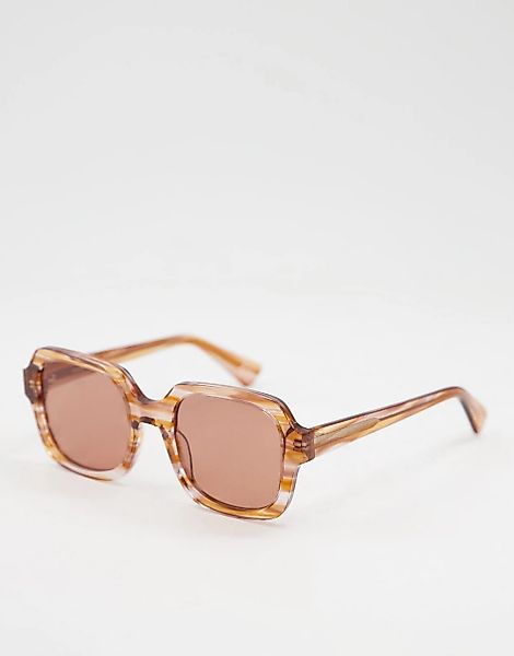 ASOS DESIGN – Quadratische Sonnenbrille im Stil der 70er mit Rahmen aus Ace günstig online kaufen