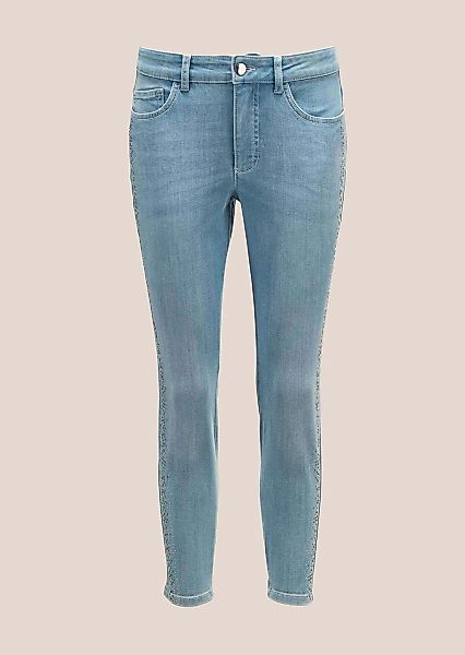 MADELEINE Regular-fit-Jeans "Jeans mit Steinchen Schlanke 7/8-Jeans mit Gla günstig online kaufen