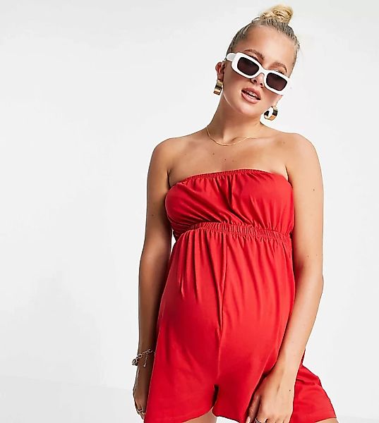 New Look Maternity – Jersey-Playsuit in Rot günstig online kaufen
