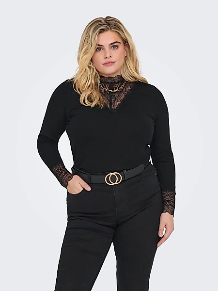 ONLY CARMAKOMA Langarmshirt CARTILDE RIB LACE günstig online kaufen