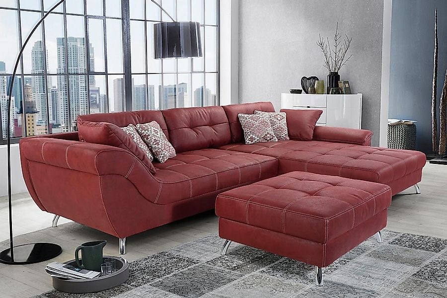 Jockenhöfer Gruppe Ecksofa "San Francisco L-Form, B: 358 cm" mit Zierkissen günstig online kaufen