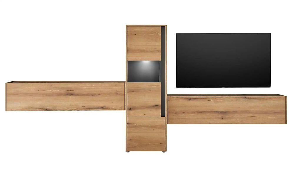 Wohnwand   ¦ holzfarben ¦ Maße (cm): B: 350 H: 155 Kommoden & Sideboards > günstig online kaufen