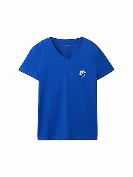 TOM TAILOR T-Shirt T-shirt v-neck with embroidery günstig online kaufen