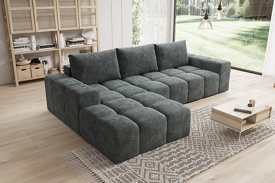 PROMETO Möbel Ecksofa Cento Couch L-Form,Sofa Links/Rechts Teddy-Bouclé-Sto günstig online kaufen