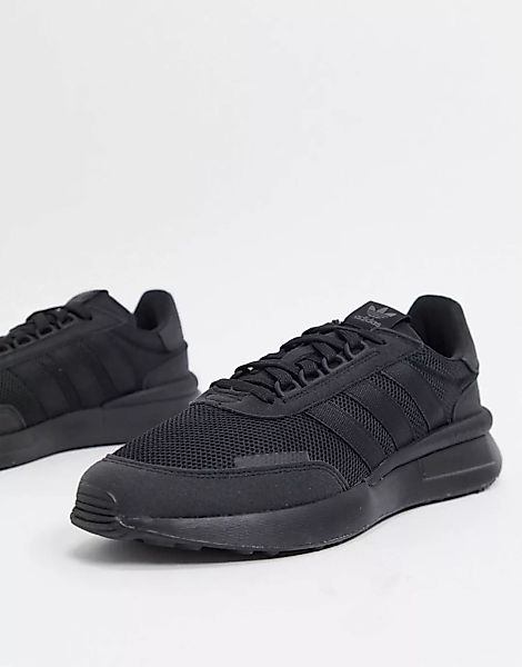 adidas Originals – Retroset – Komplett schwarze Sneaker günstig online kaufen